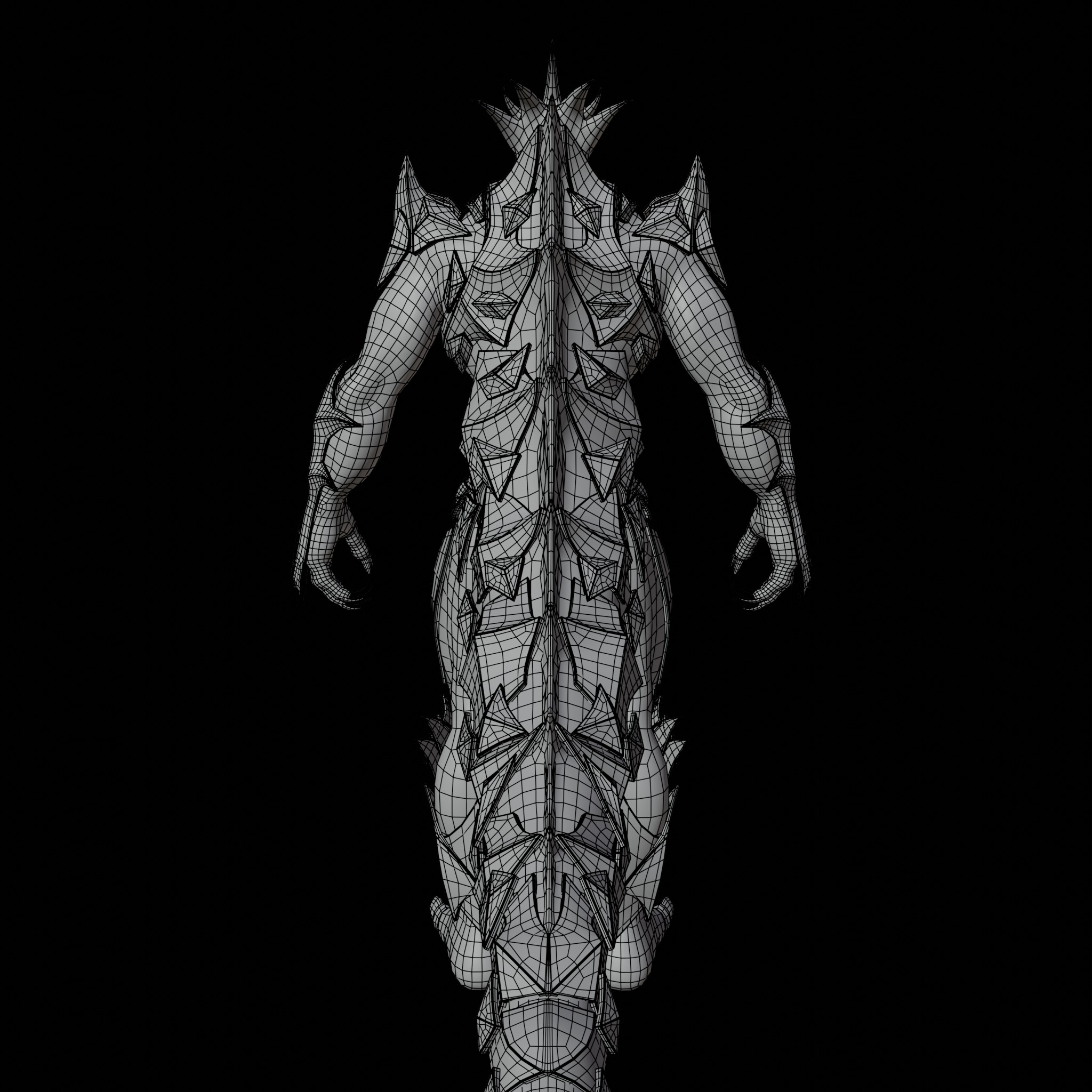 Obsidian Dragon Low-poly 3D model_15