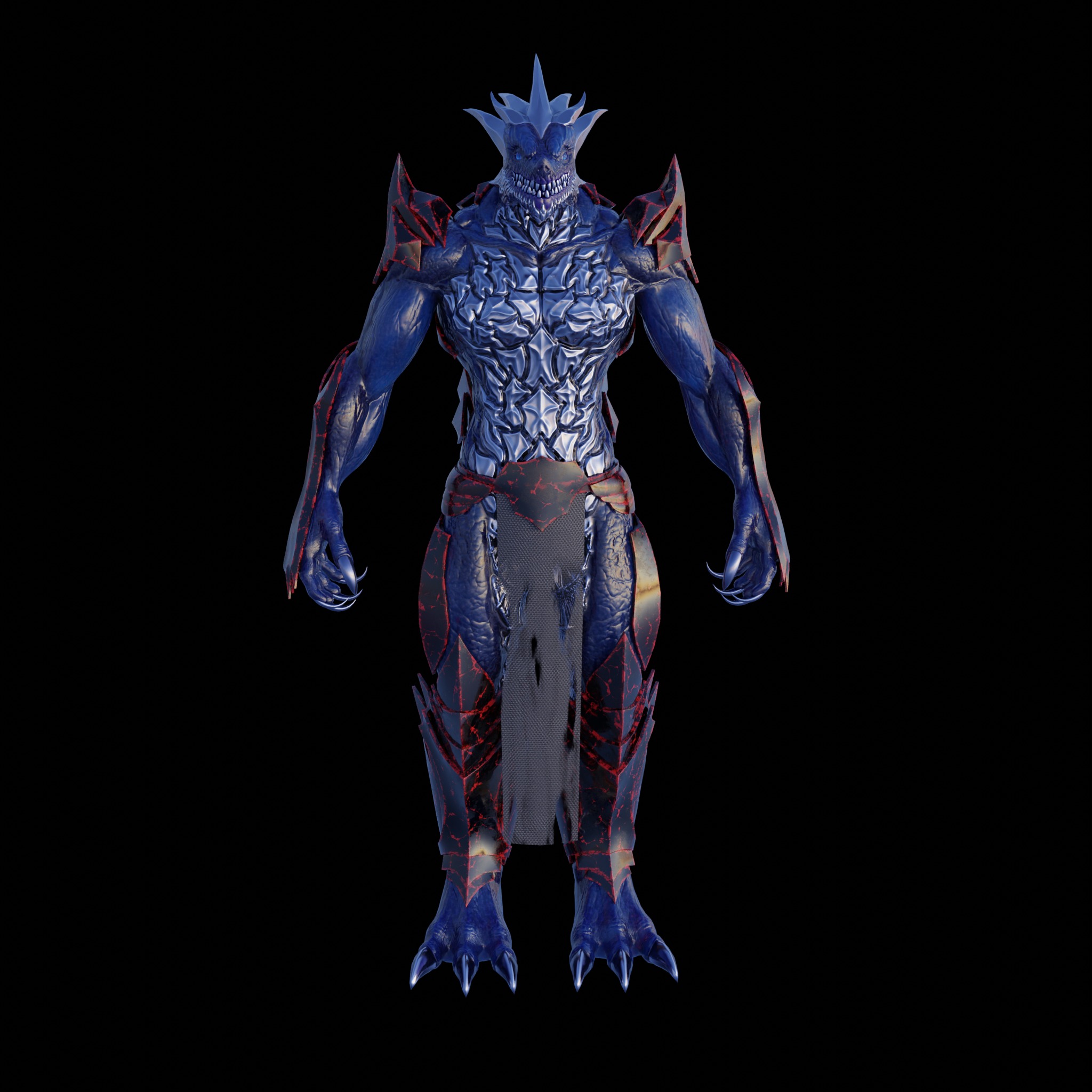 Obsidian Dragon Low-poly 3D model_4