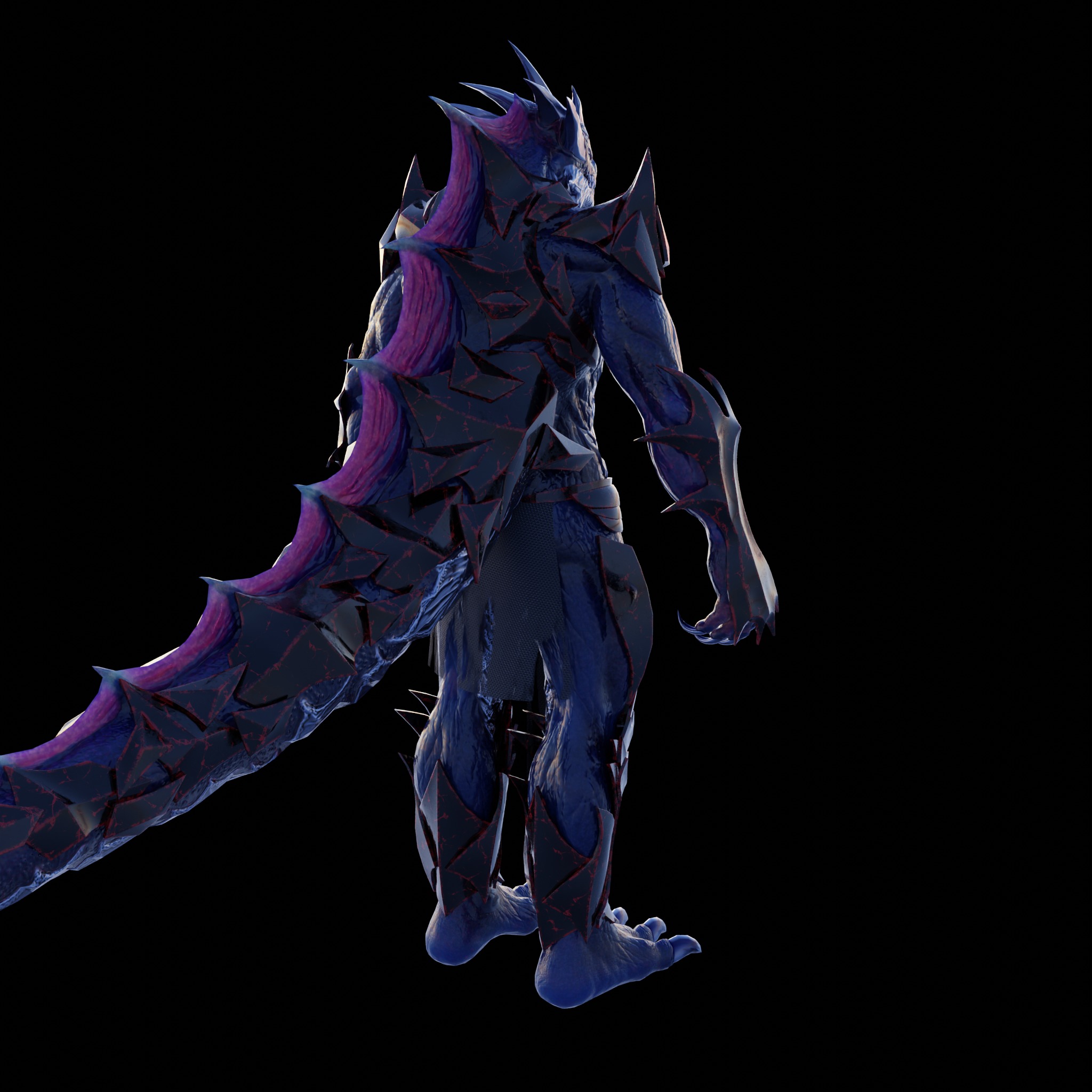 Obsidian Dragon Low-poly 3D model_8