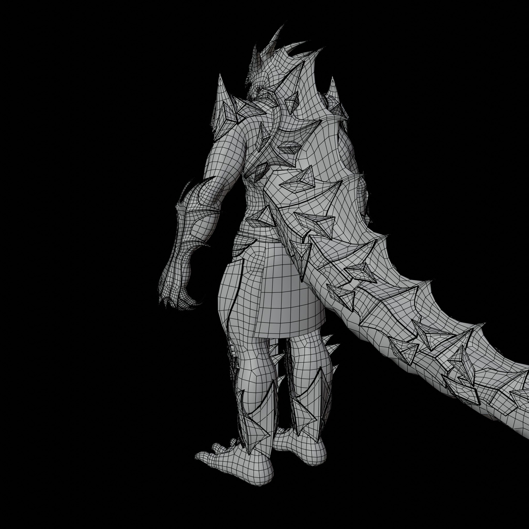 Obsidian Dragon Low-poly 3D model_16