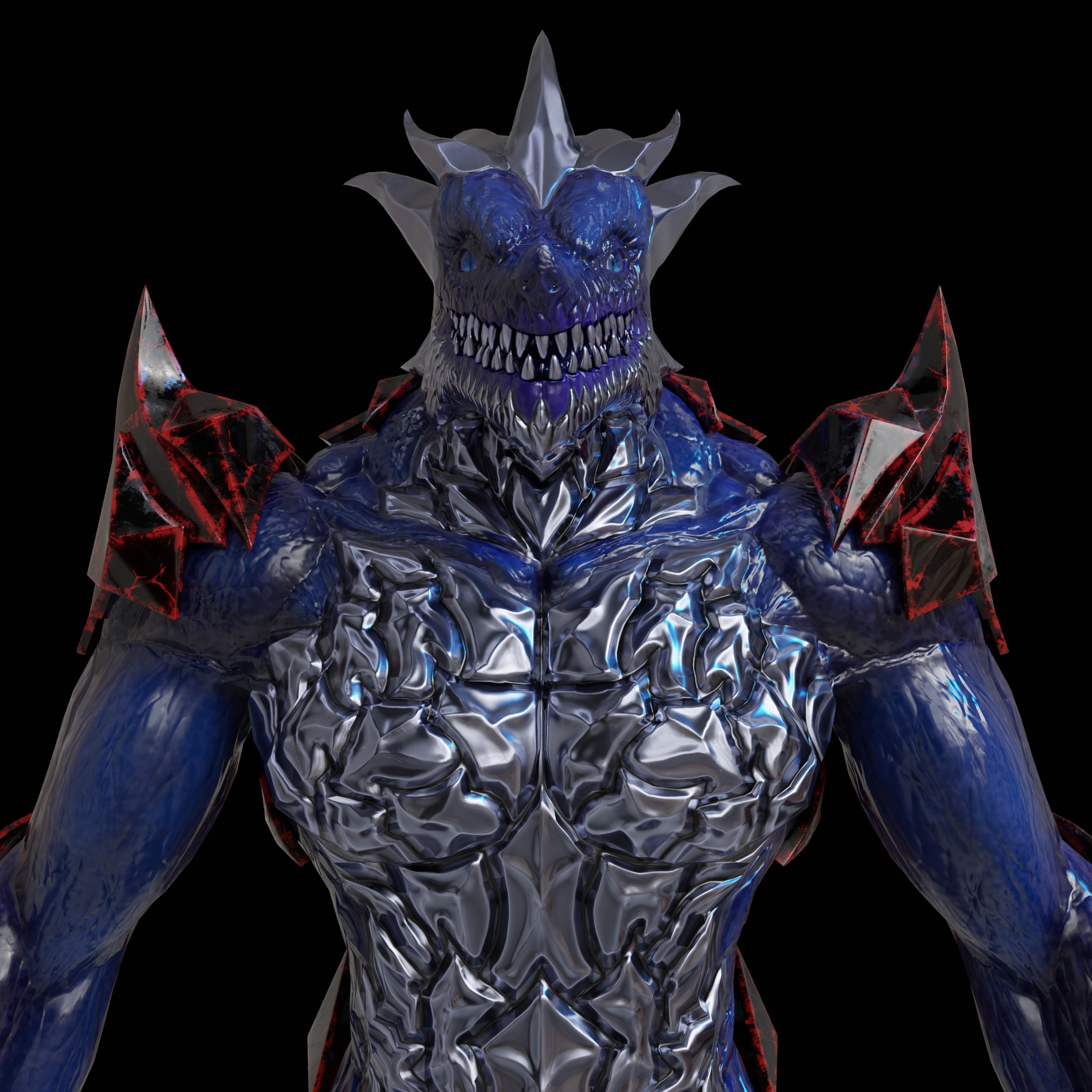 Obsidian Dragon Low-poly 3D model_2