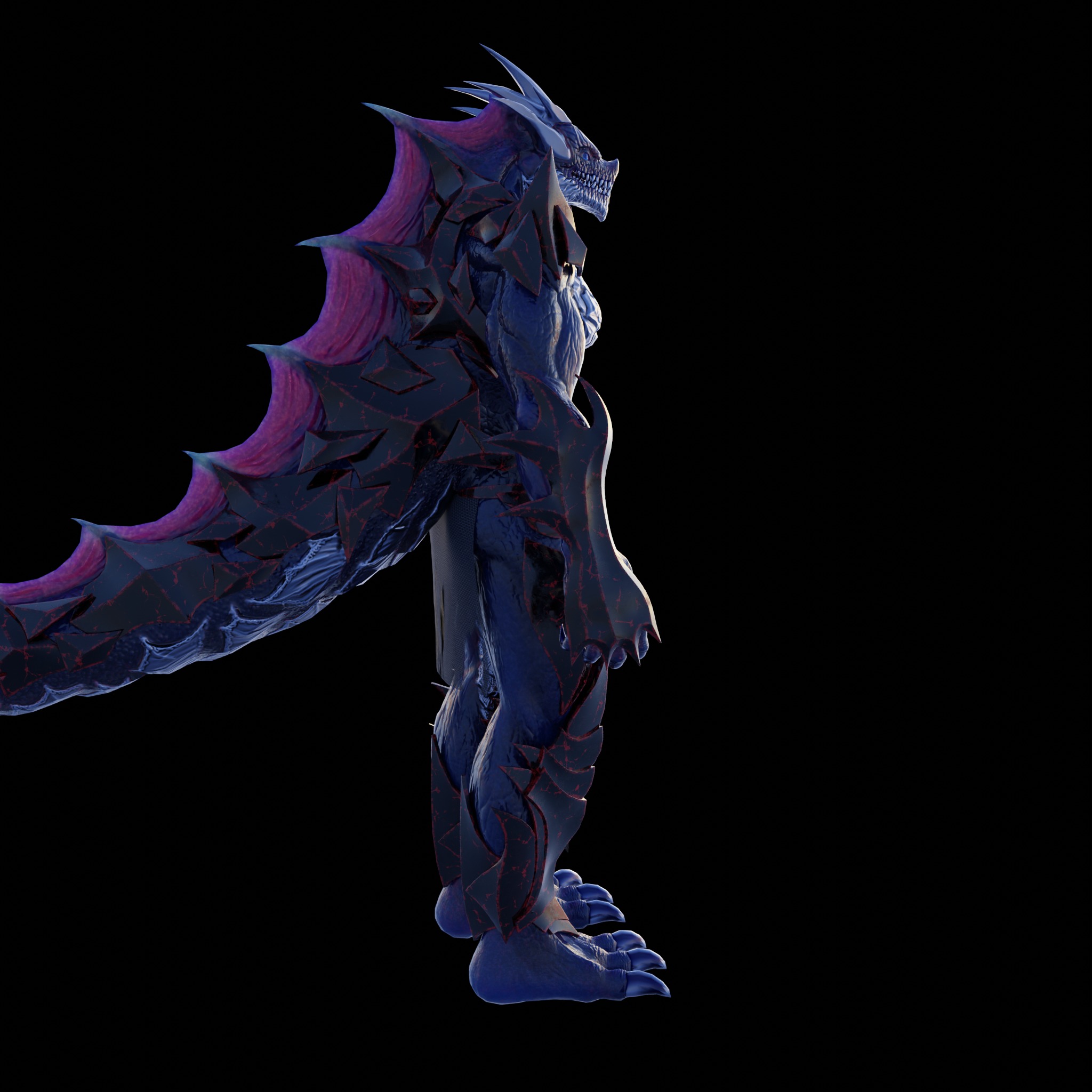 Obsidian Dragon Low-poly 3D model_7