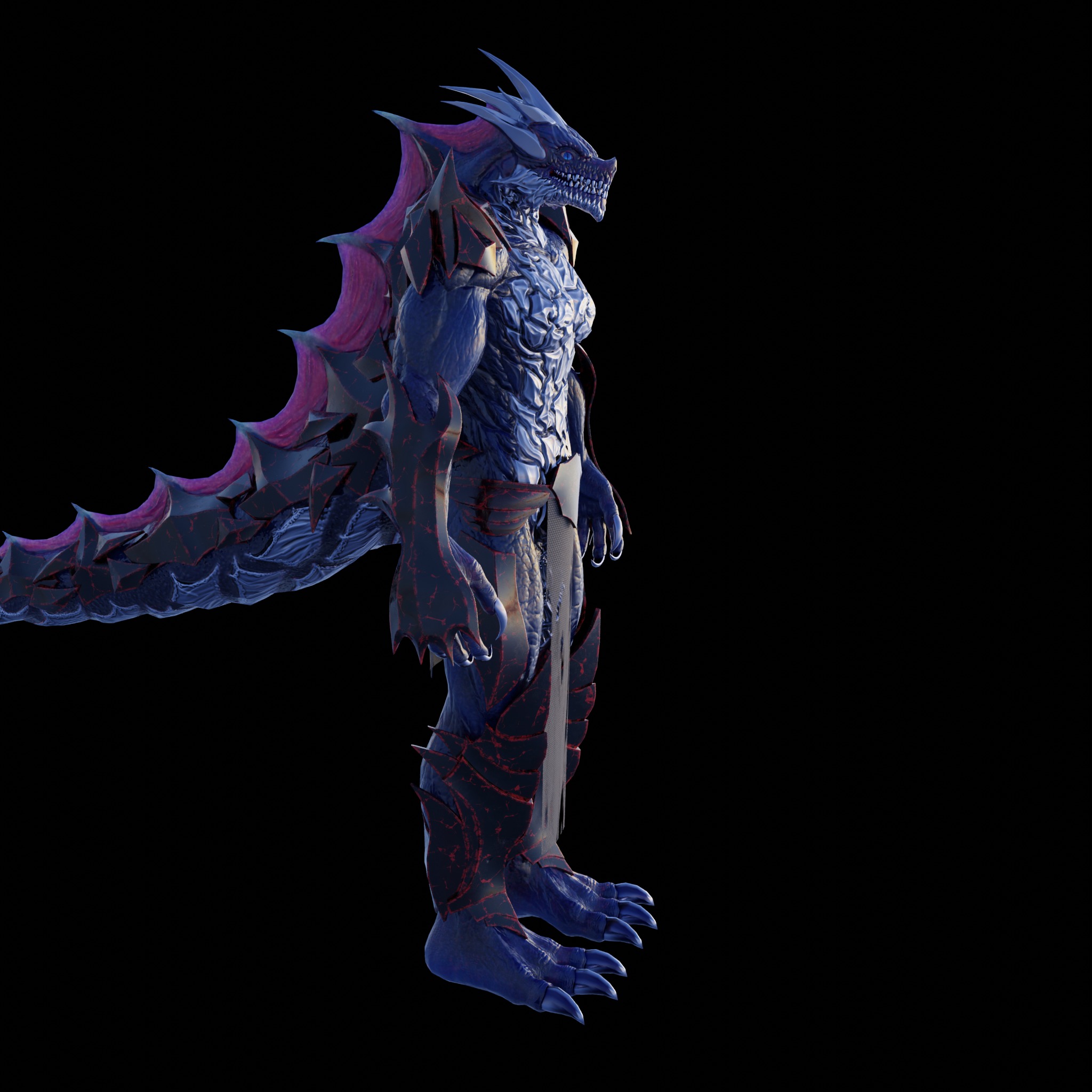 Obsidian Dragon Low-poly 3D model_6