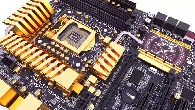 ECS Z77H2-AX Motherboard 3D model
