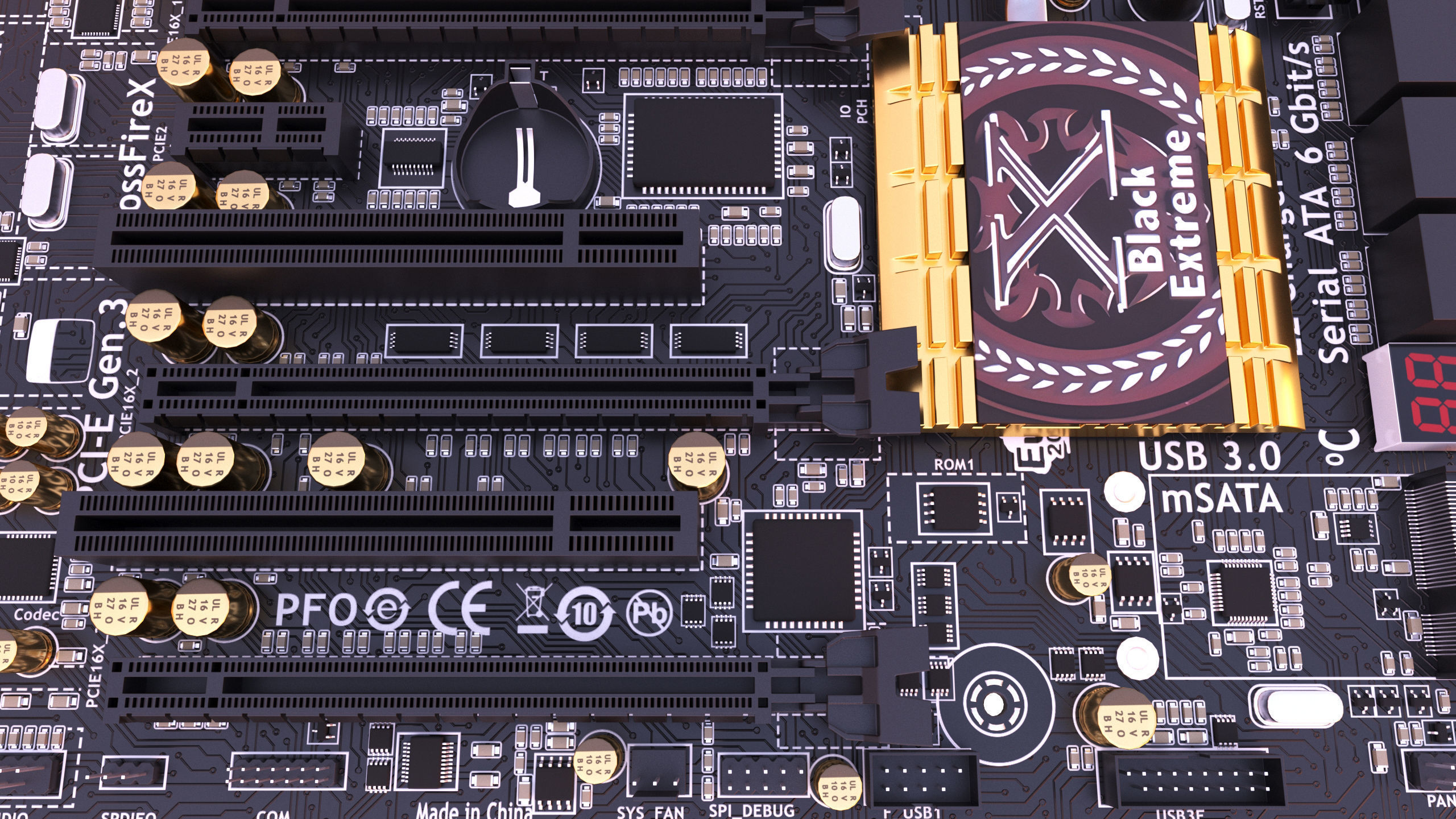ECS Z77H2-AX Motherboard 3D model_12