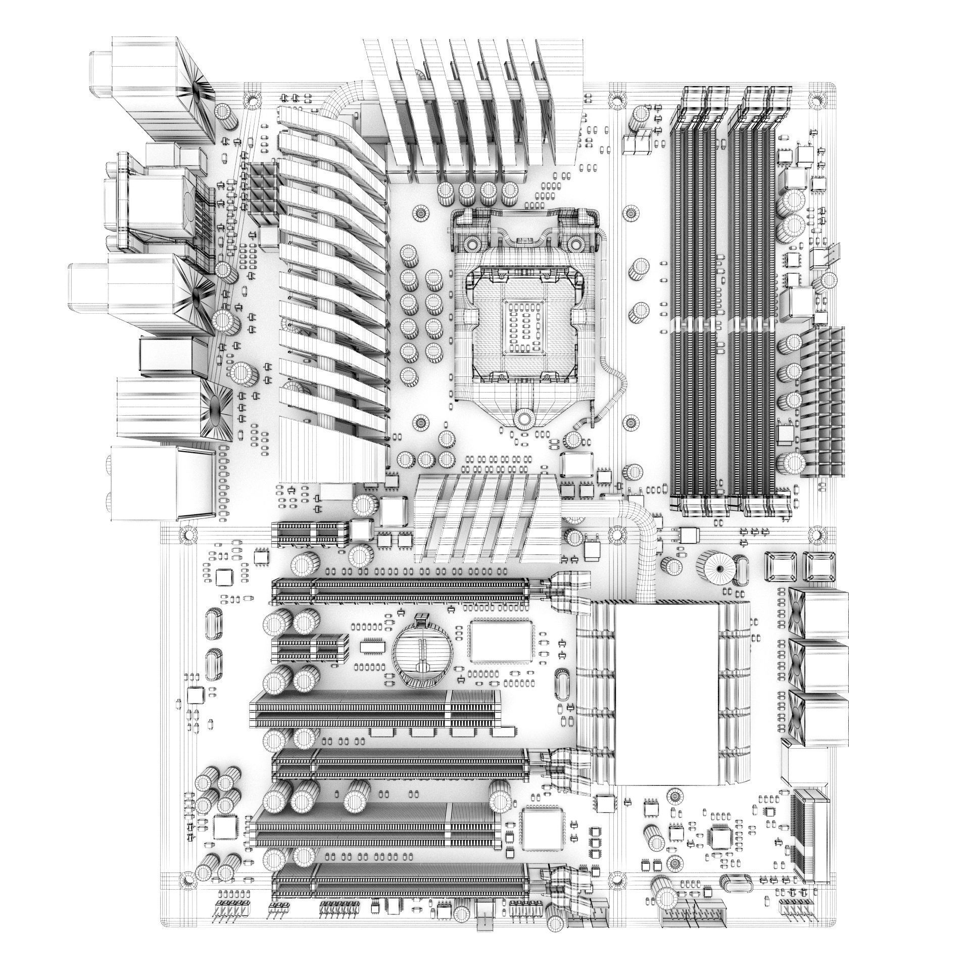 ECS Z77H2-AX Motherboard 3D model_3
