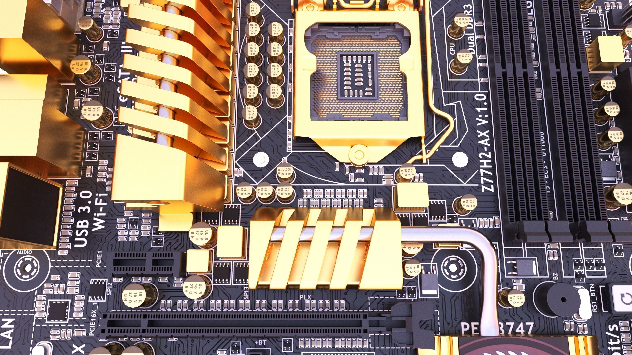 ECS Z77H2-AX Motherboard 3D model_13