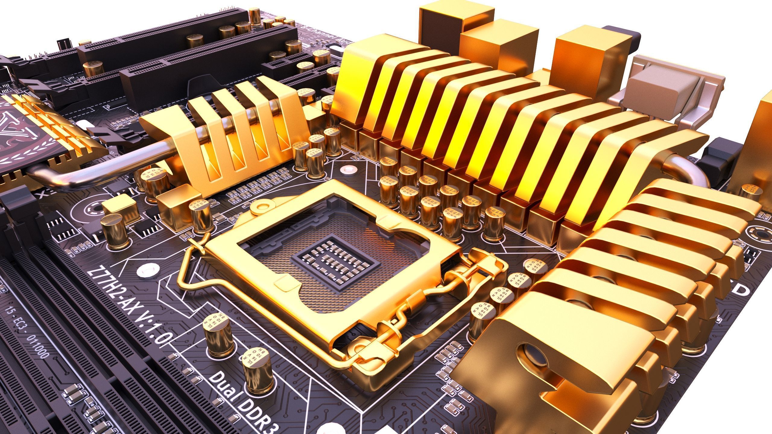 ECS Z77H2-AX Motherboard 3D model_8