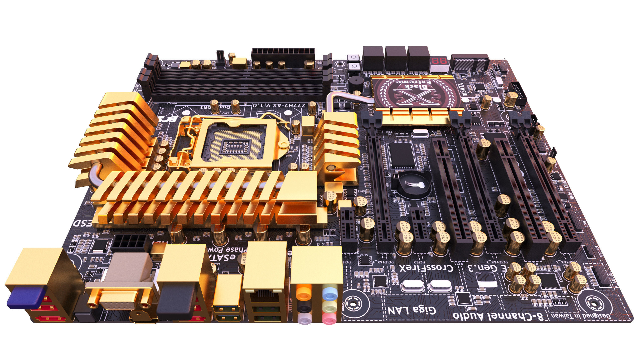 ECS Z77H2-AX Motherboard 3D model_5