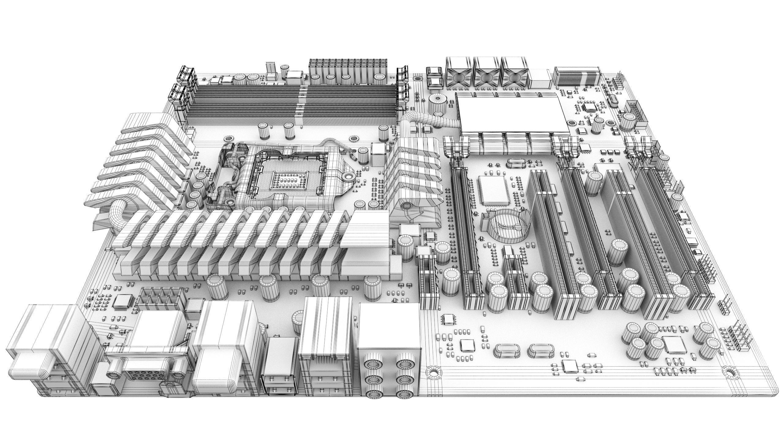 ECS Z77H2-AX Motherboard 3D model_7
