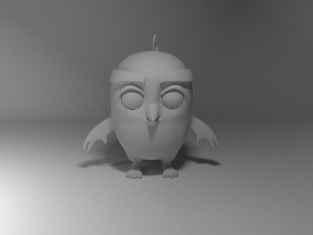 Cartoon Angry Bird  Low-poly 3D model_6