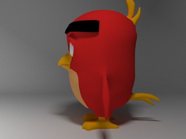 Cartoon Angry Bird  Low-poly 3D model_5