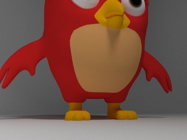 Cartoon Angry Bird  Low-poly 3D model_4