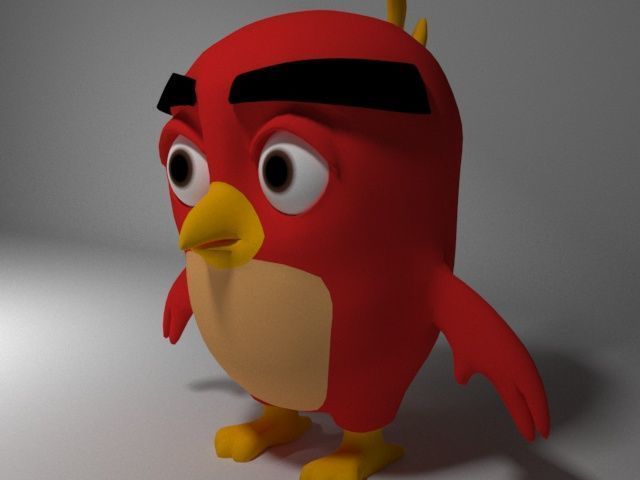 Cartoon Angry Bird  Low-poly 3D model_2