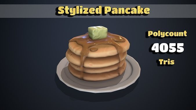 Stylized Pancake  Low-poly 3D model