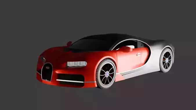 Bugatti chiron with clean quad topology