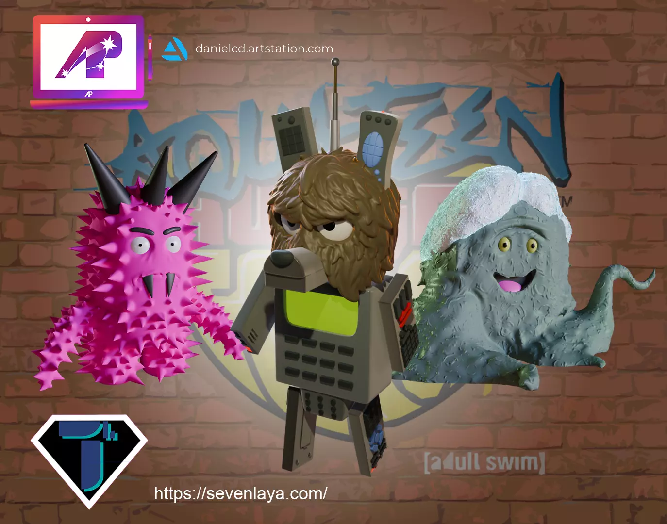 ATHF Allen Universal Remonster and Oil Drippy 3D print model