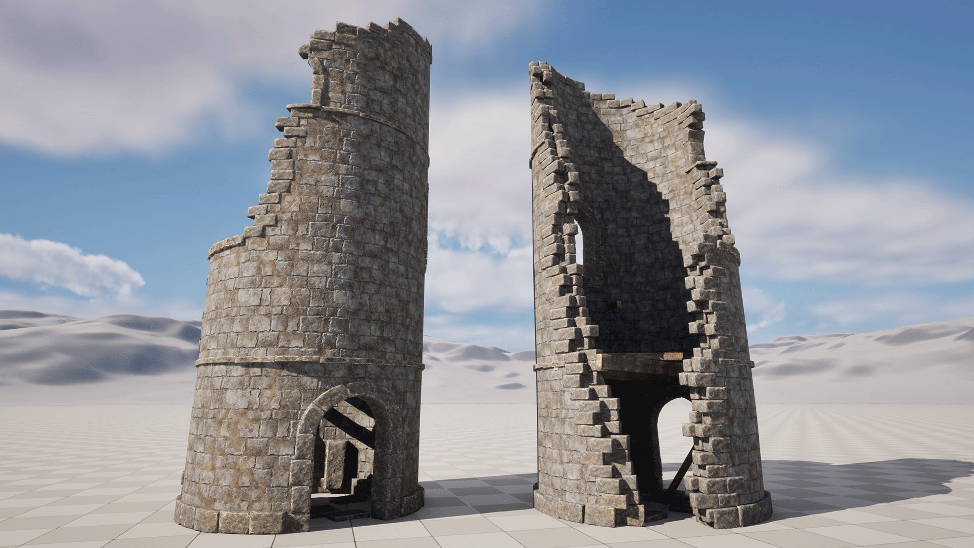 Ruined Castle Pack UNREAL ENGINE 5 Low-poly 3D model_9