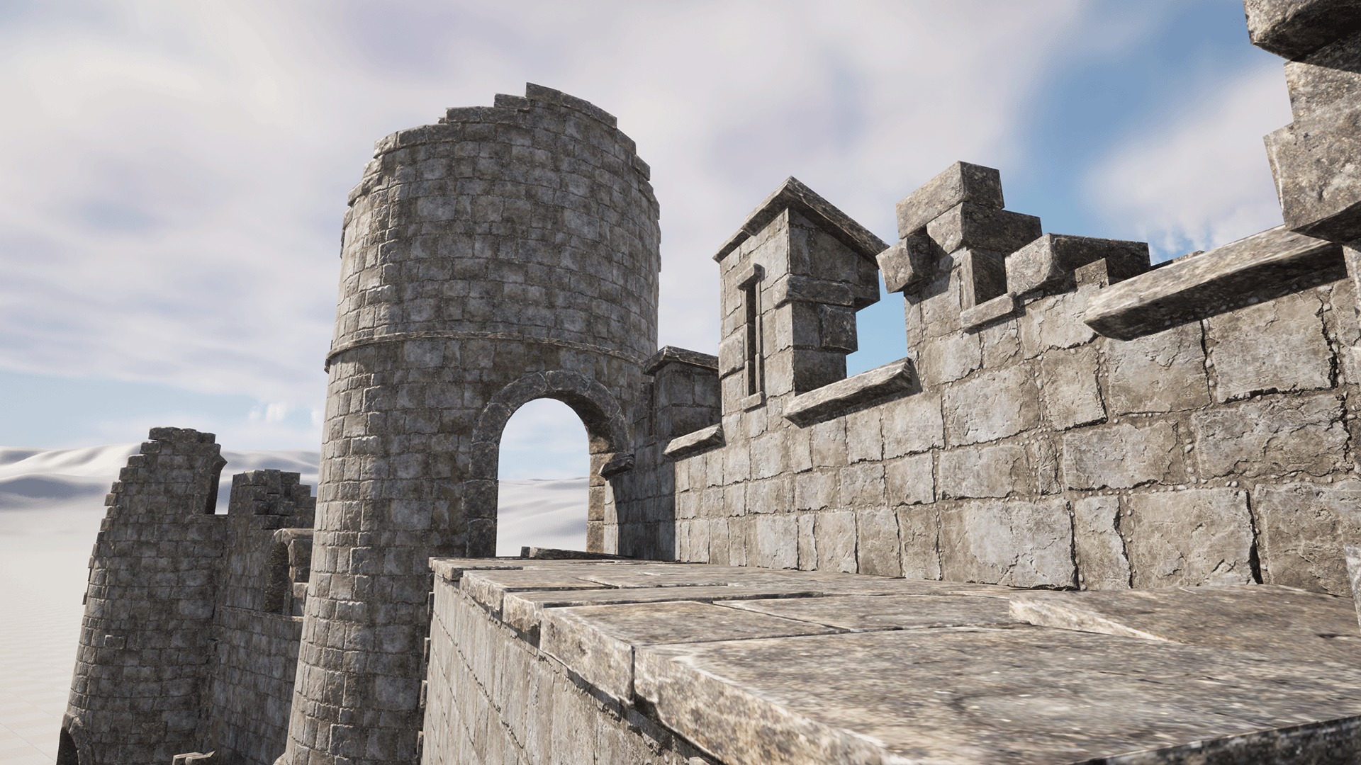 Ruined Castle Pack UNREAL ENGINE 5 Low-poly 3D model_5