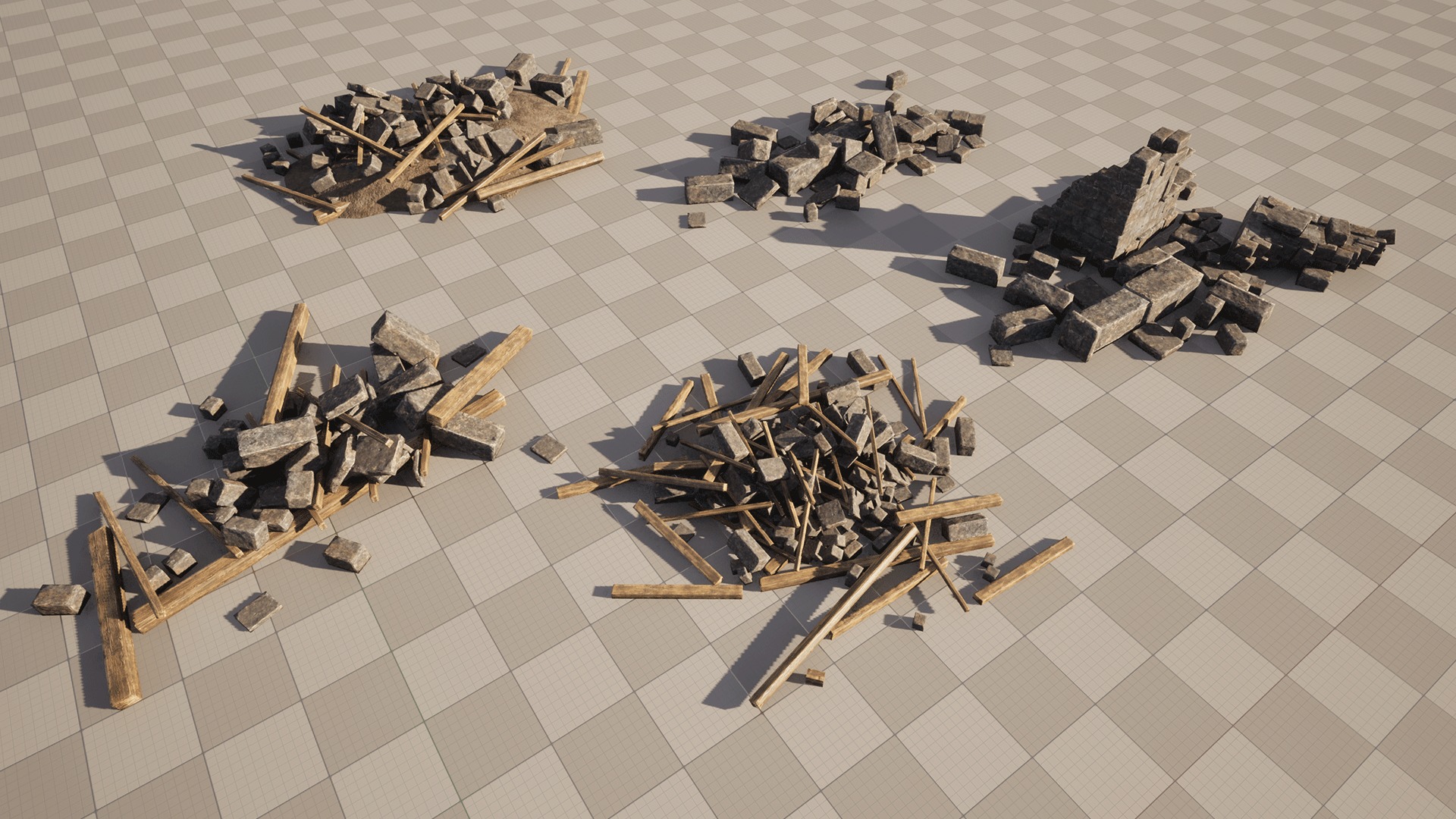 Ruined Castle Pack UNREAL ENGINE 5 Low-poly 3D model_3