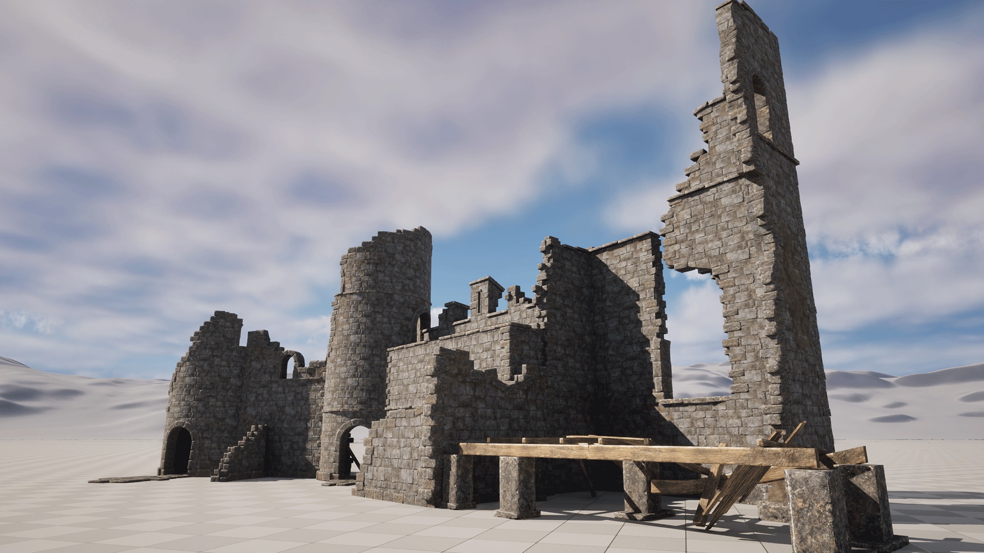 Ruined Castle Pack UNREAL ENGINE 5 Low-poly 3D model_4