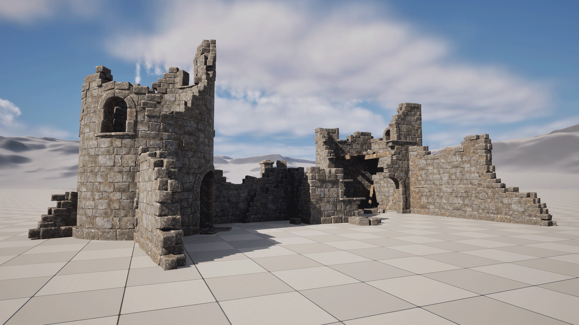 Ruined Castle Pack UNREAL ENGINE 5 Low-poly 3D model_15