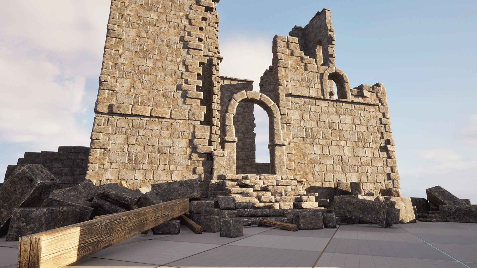 Ruined Castle Pack UNREAL ENGINE 5 Low-poly 3D model_12