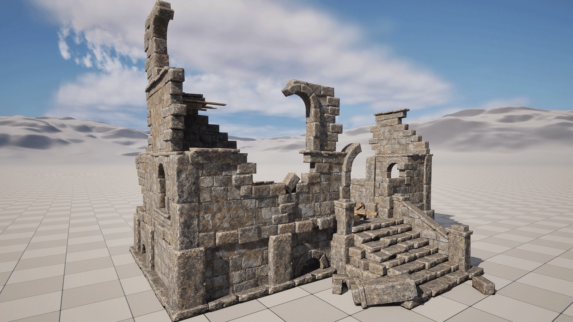 Ruined Castle Pack UNREAL ENGINE 5 Low-poly 3D model_10