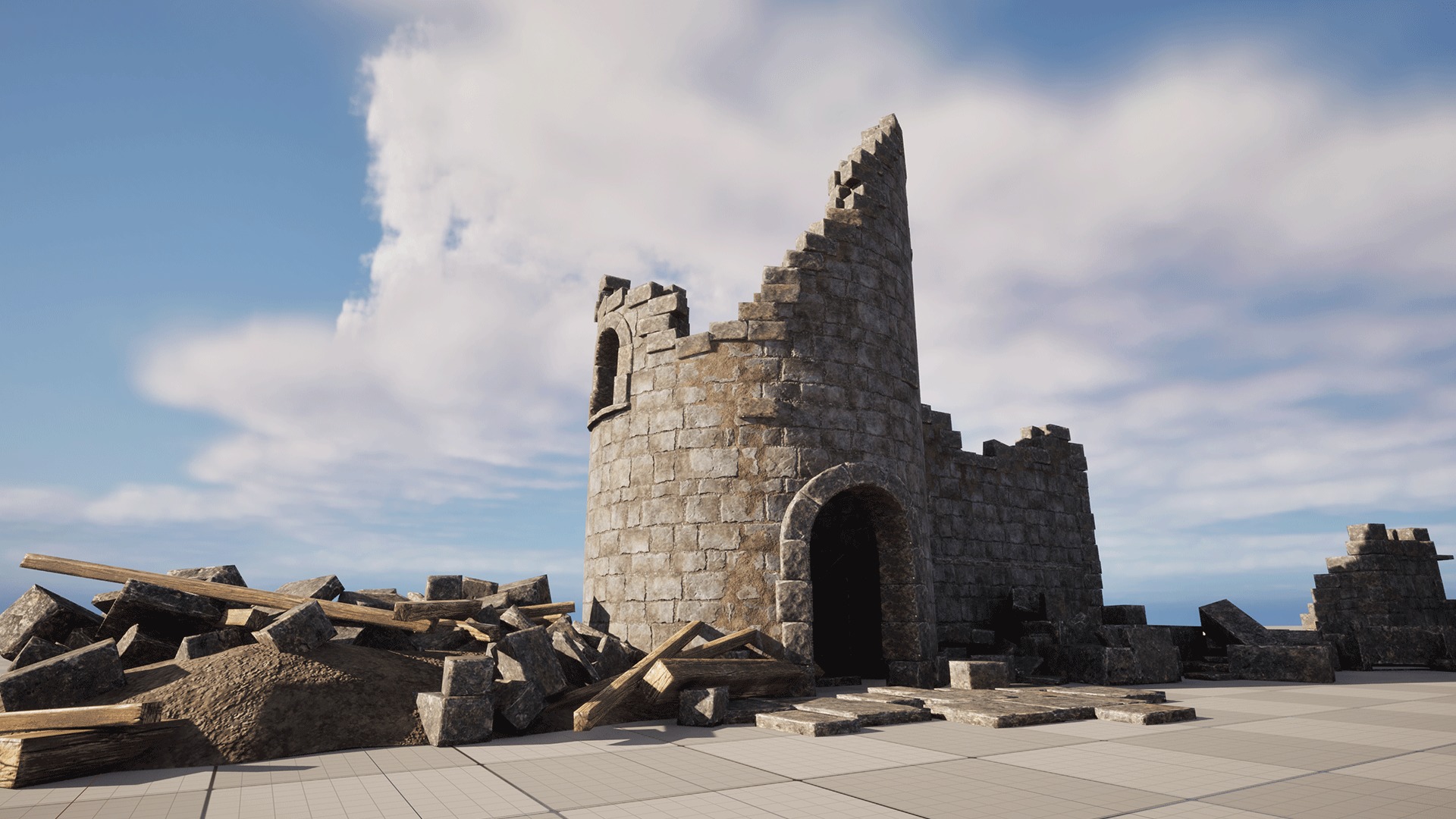 Ruined Castle Pack UNREAL ENGINE 5 Low-poly 3D model_11