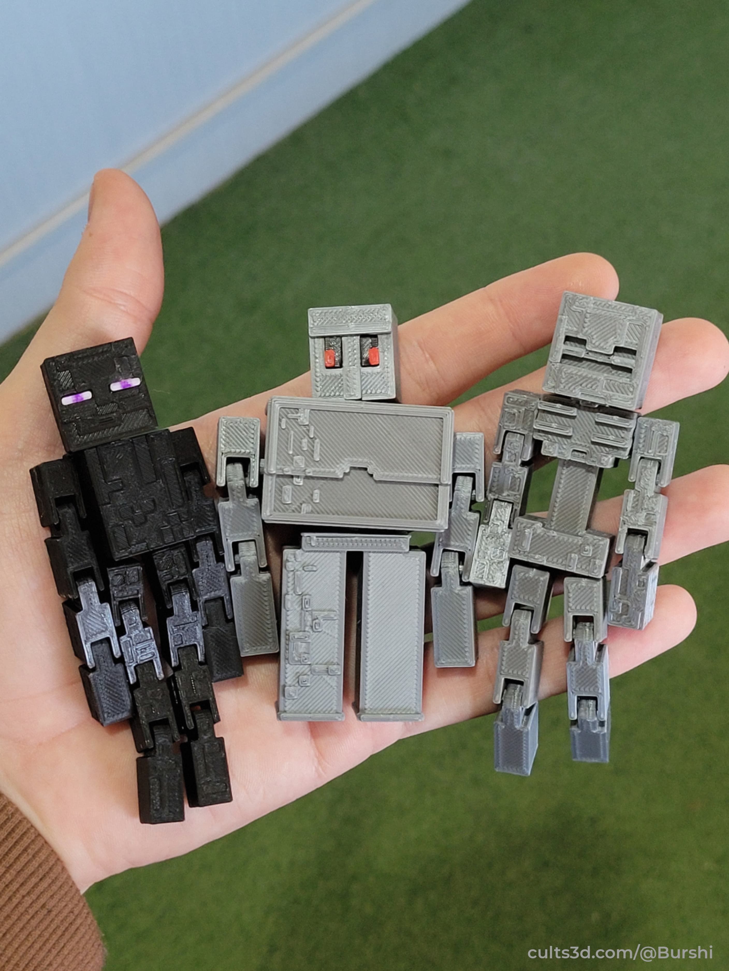 MINECRAFT PACK MOBS ESQUELETO ARANA ENDERMAN GOLEM 3D print model_4