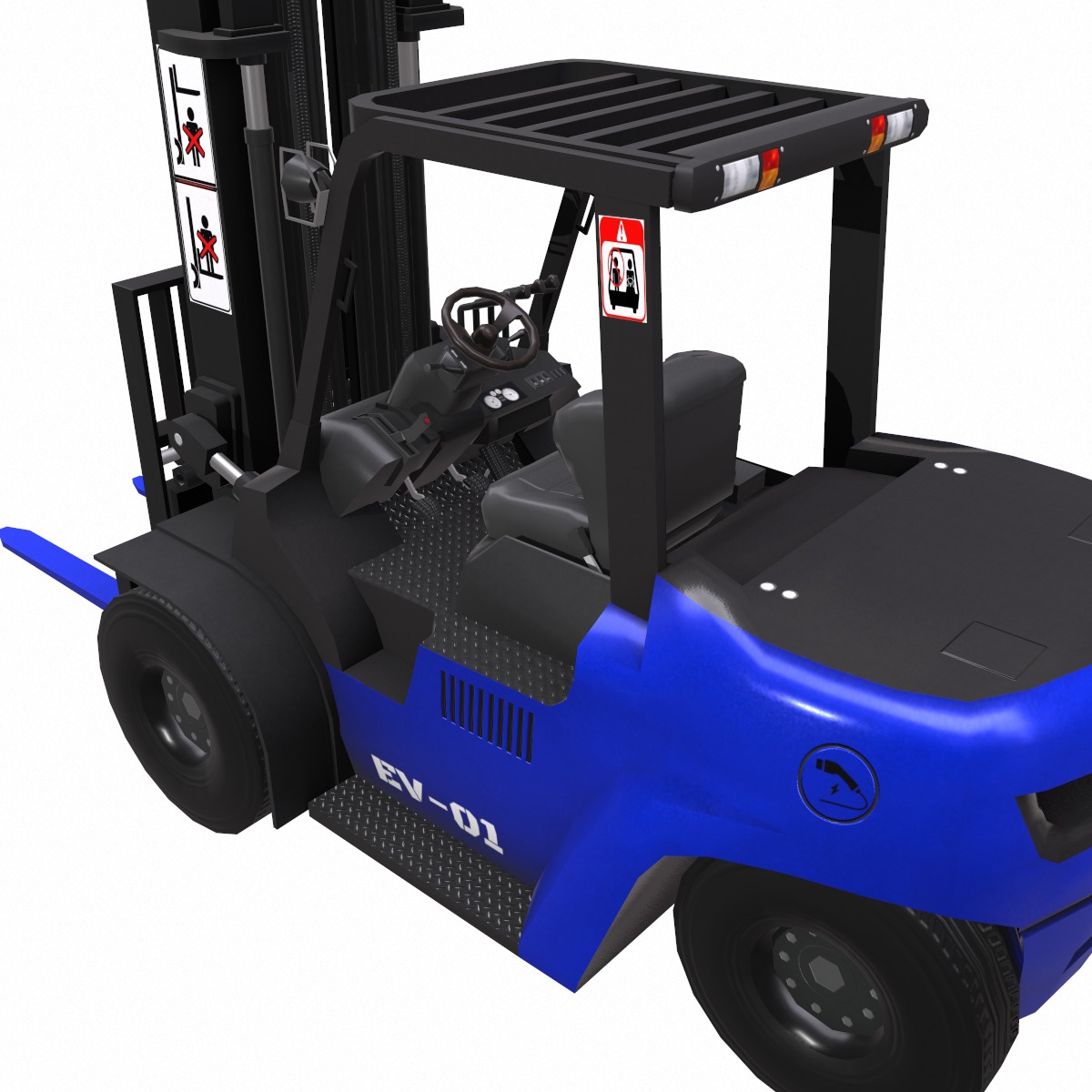 ForkLift - EV Low Poly  Low-poly 3D model_3