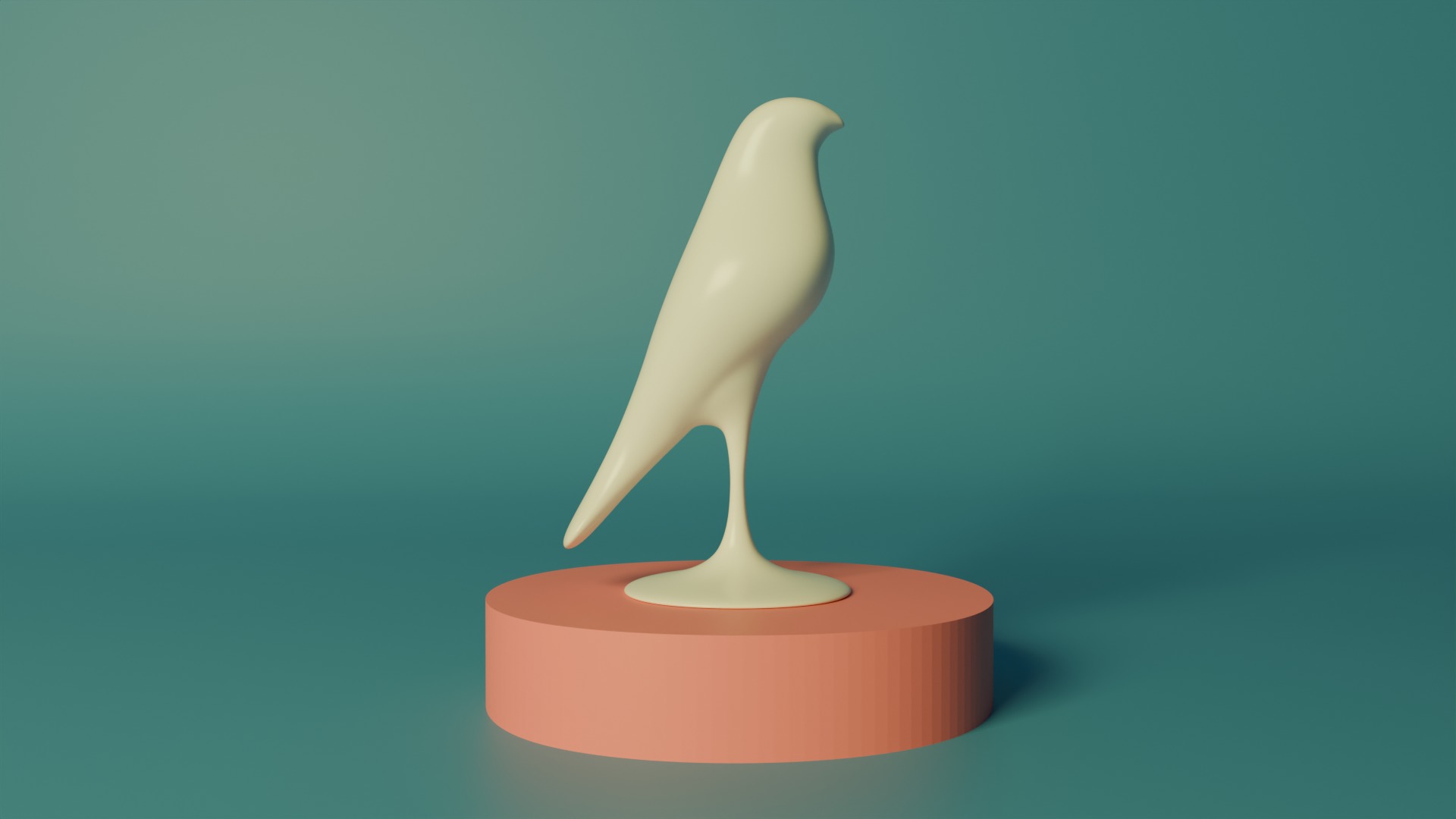 minimalist bird figurine 3D print model_2