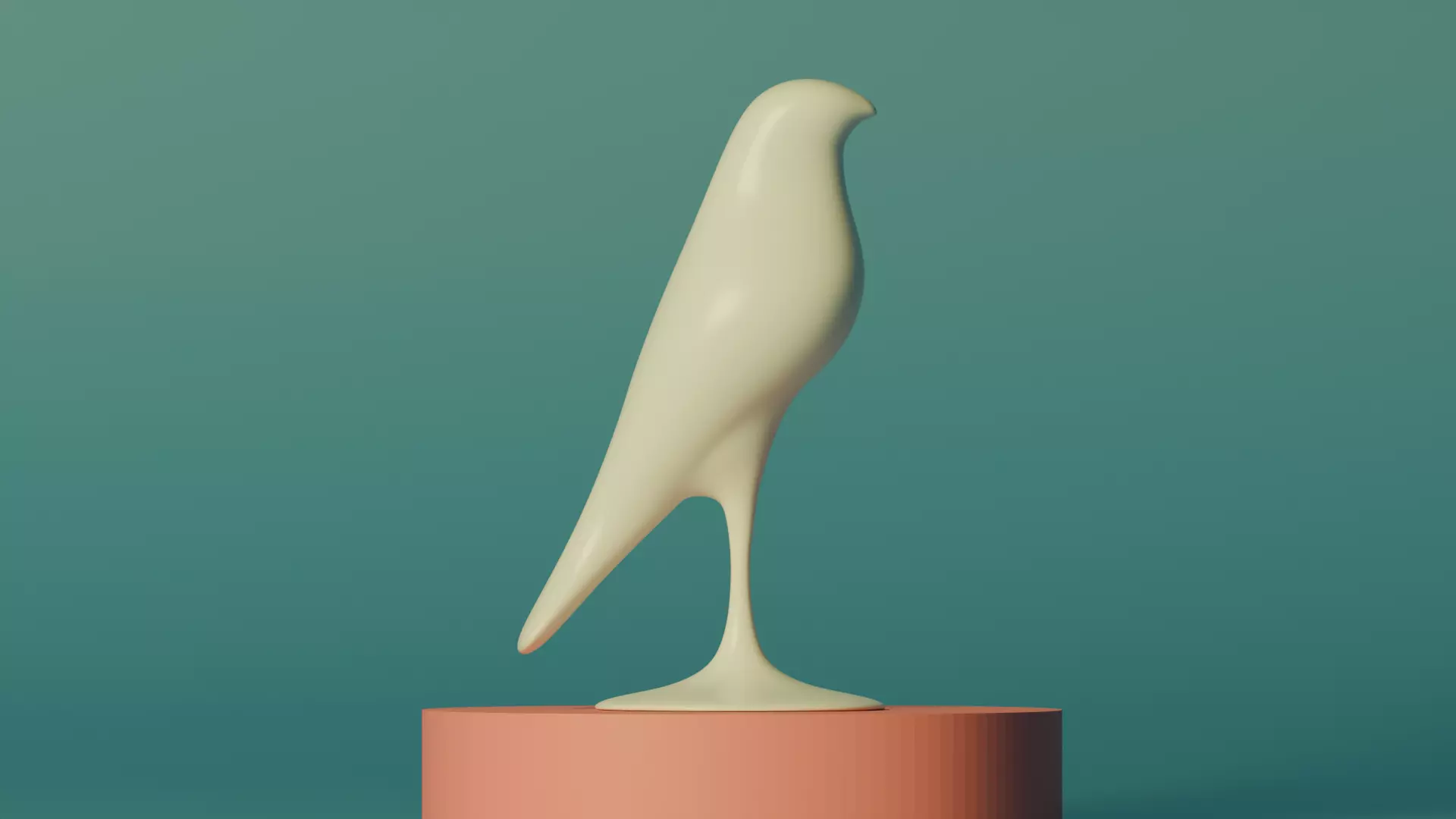 minimalist bird figurine 3D print model_0