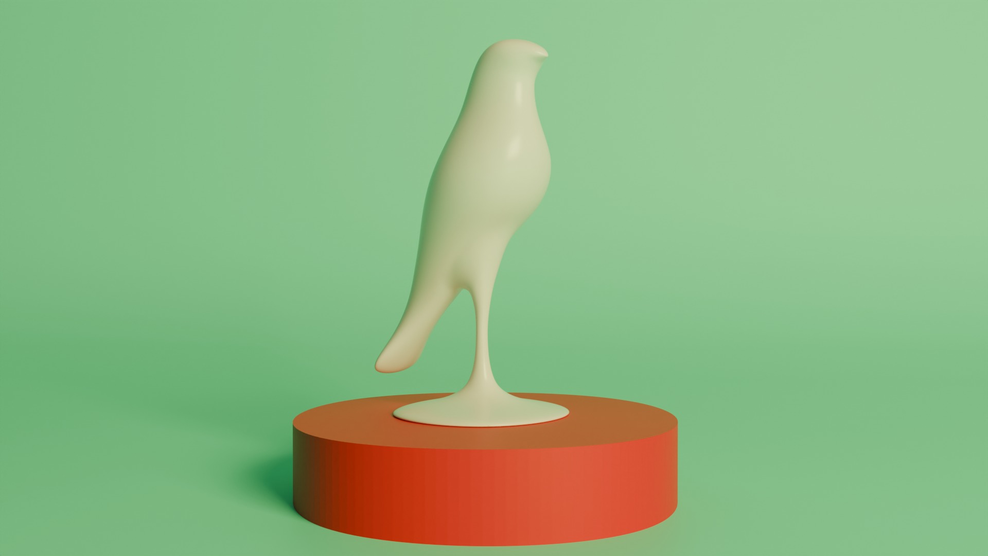 minimalist bird figurine 3D print model_5