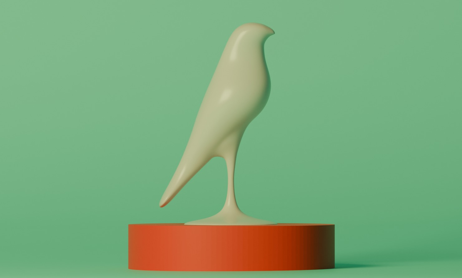 minimalist bird figurine 3D print model_3