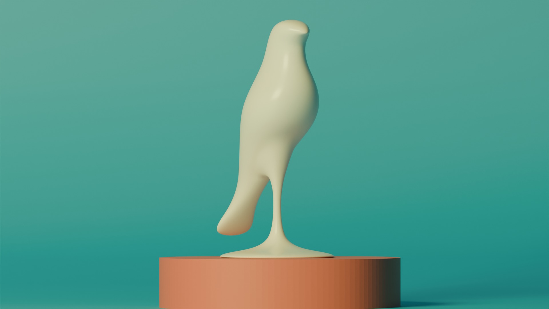 minimalist bird figurine 3D print model_1