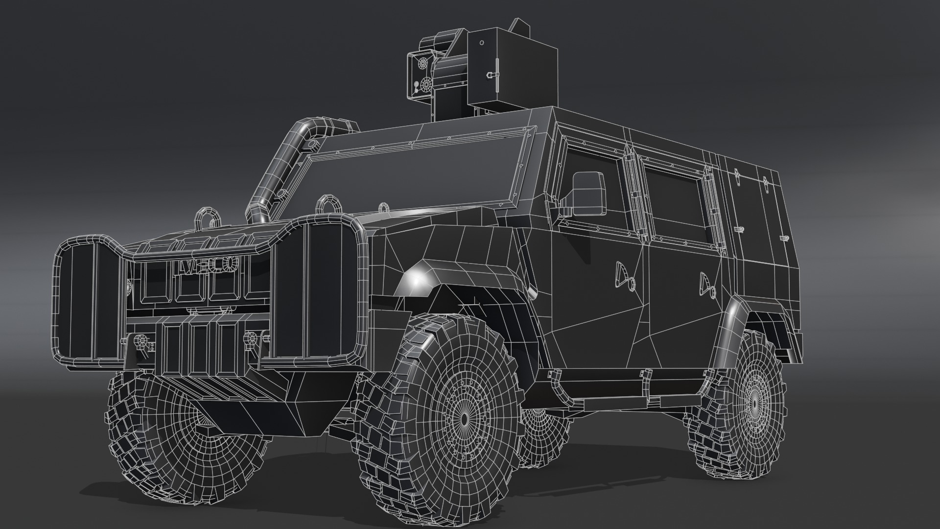  Light armored vehicle Iveco LMV Low-poly 3D model_3