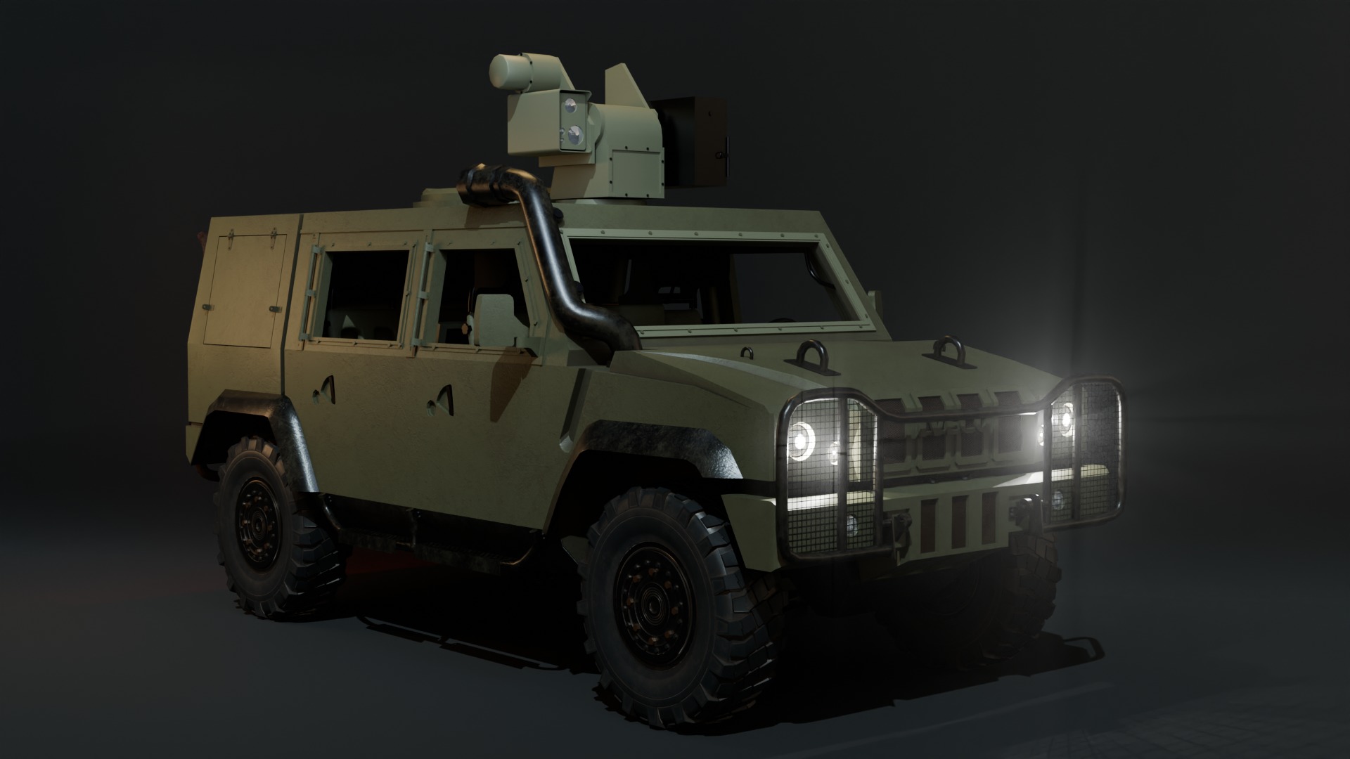  Light armored vehicle Iveco LMV Low-poly 3D model_1
