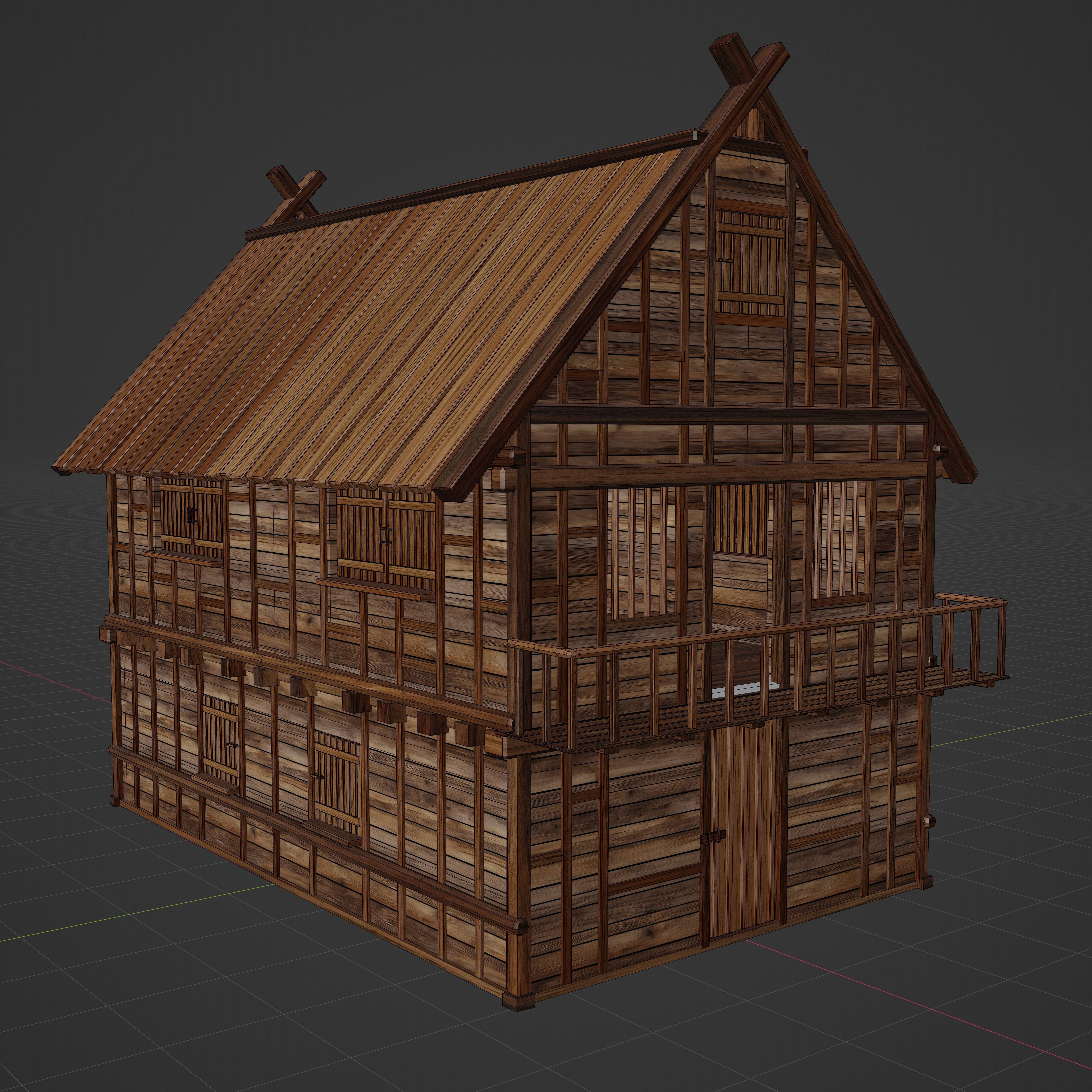 Medieval House Realistic Detailed 3d model Low-poly 3D model_6