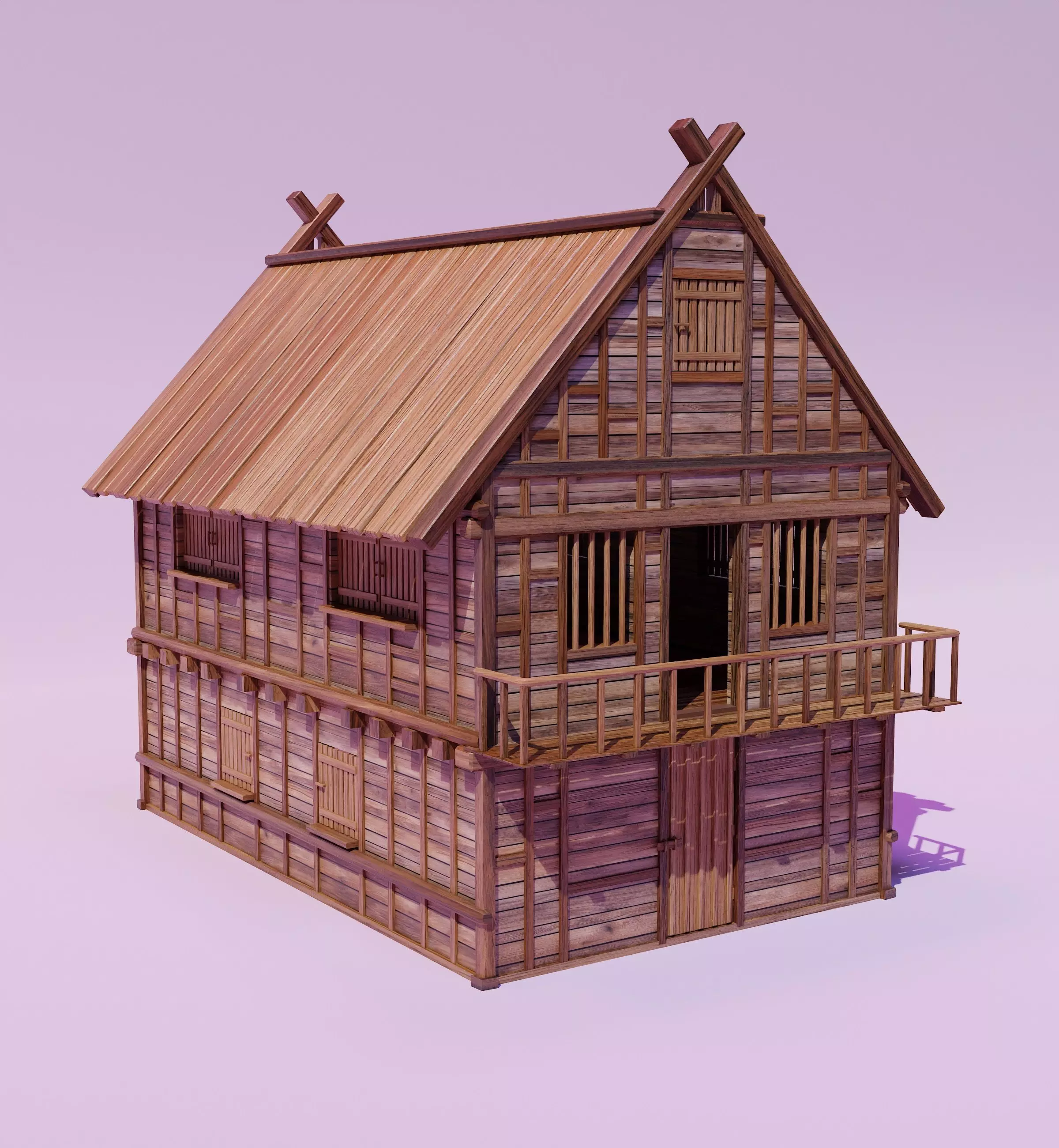 Medieval House Realistic Detailed 3d model Low-poly 3D model_0
