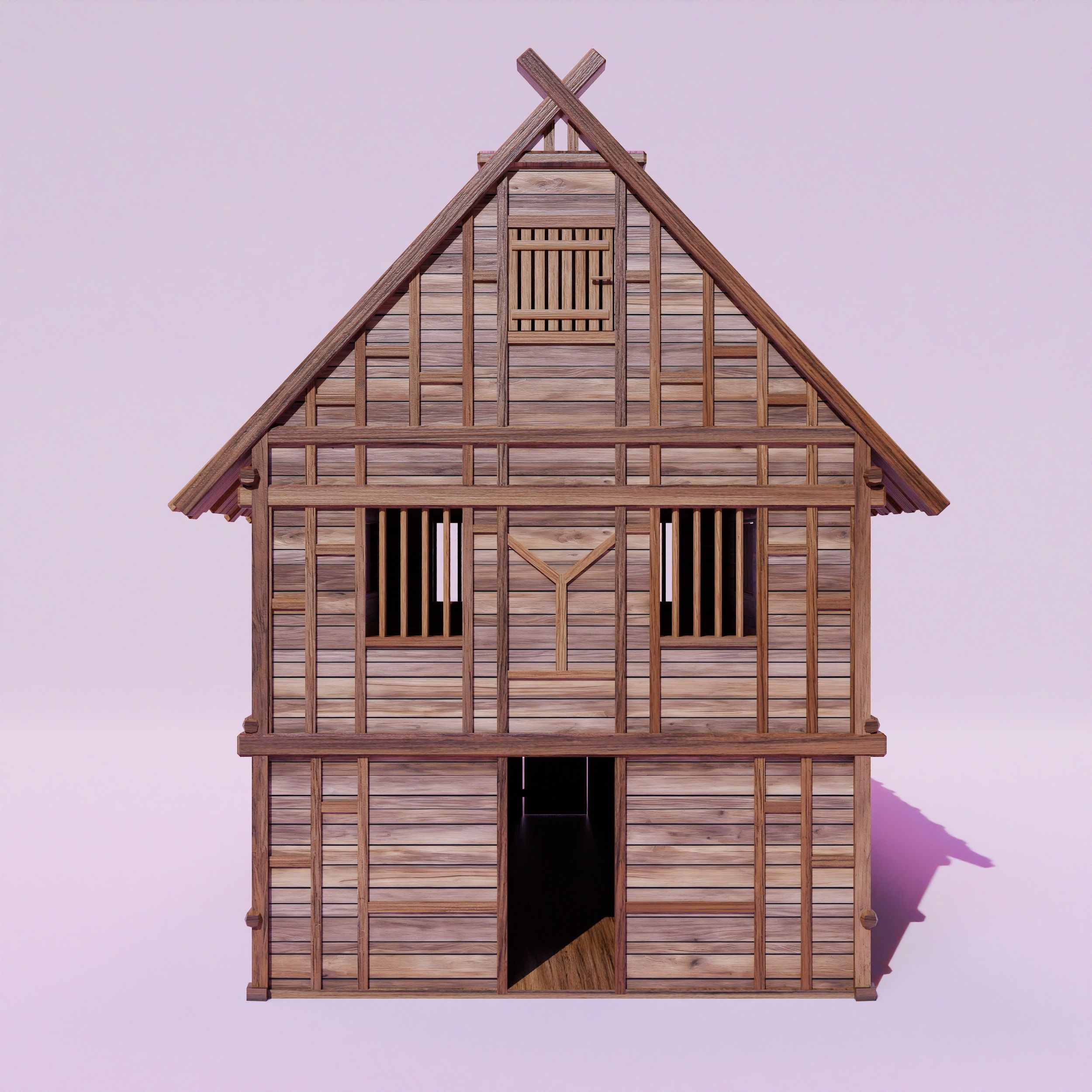 Medieval House Realistic Detailed 3d model Low-poly 3D model_2