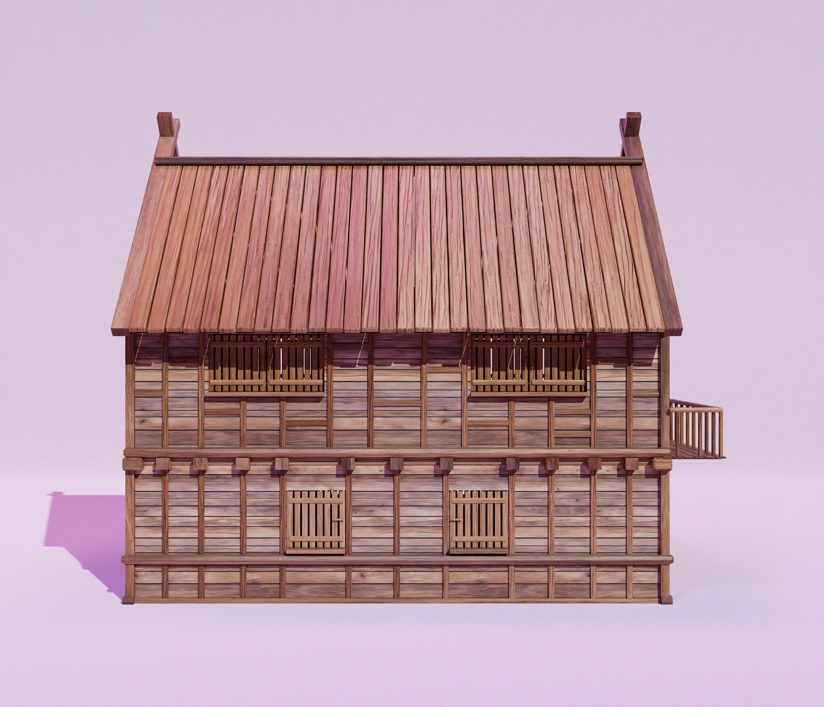 Medieval House Realistic Detailed 3d model Low-poly 3D model_3