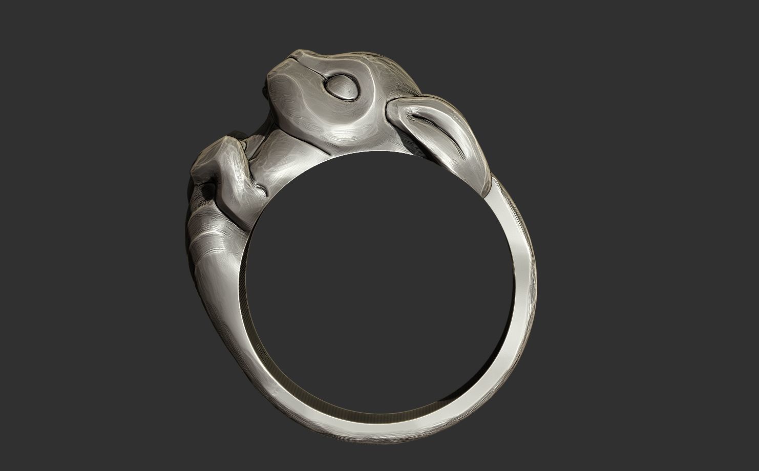 Bunny and Heart Ring 3D print model_2