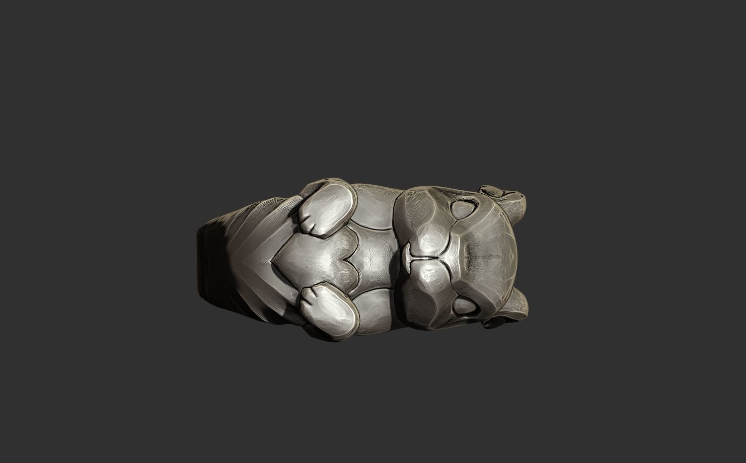 Bunny and Heart Ring 3D print model_3