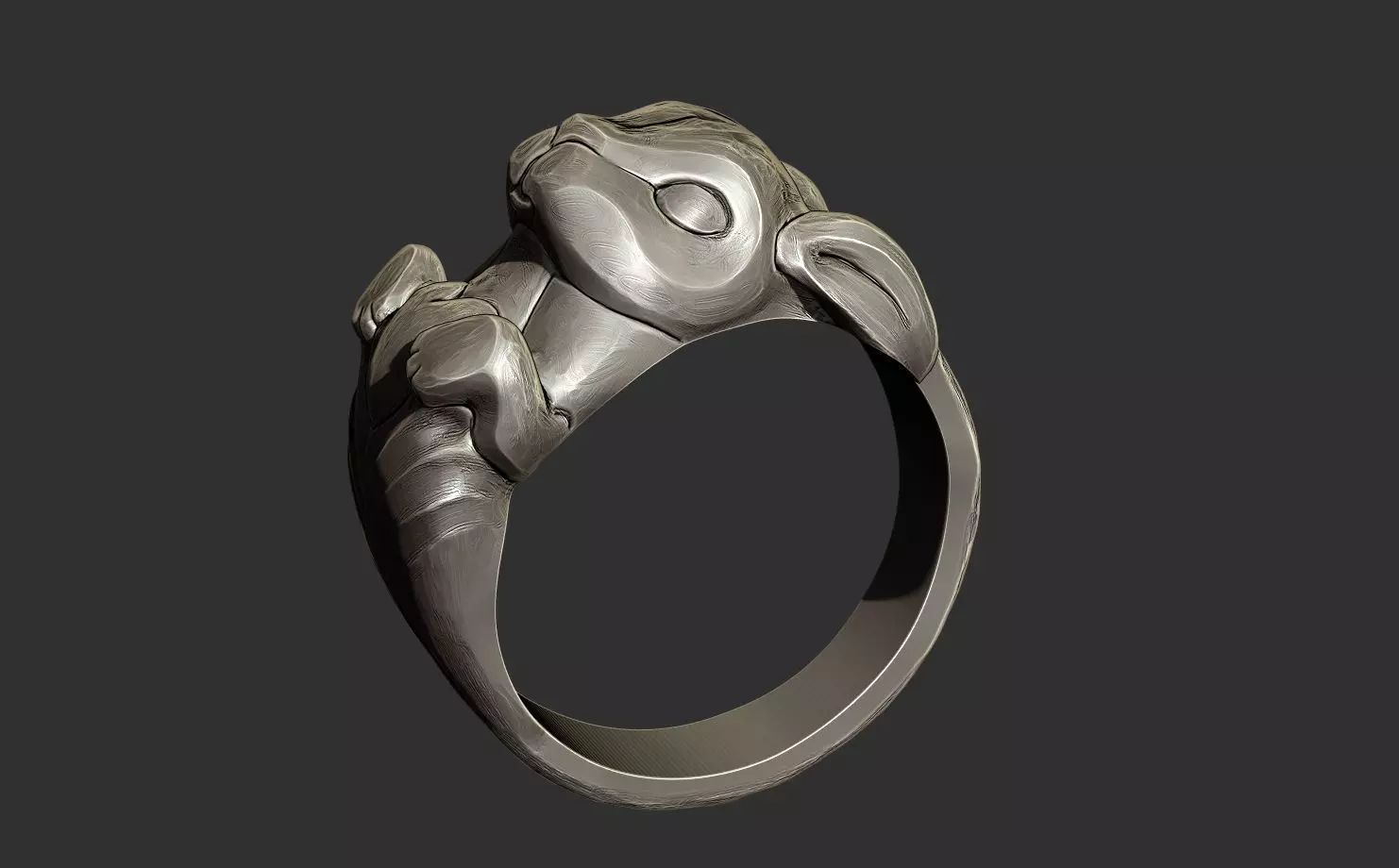 Bunny and Heart Ring 3D print model_0