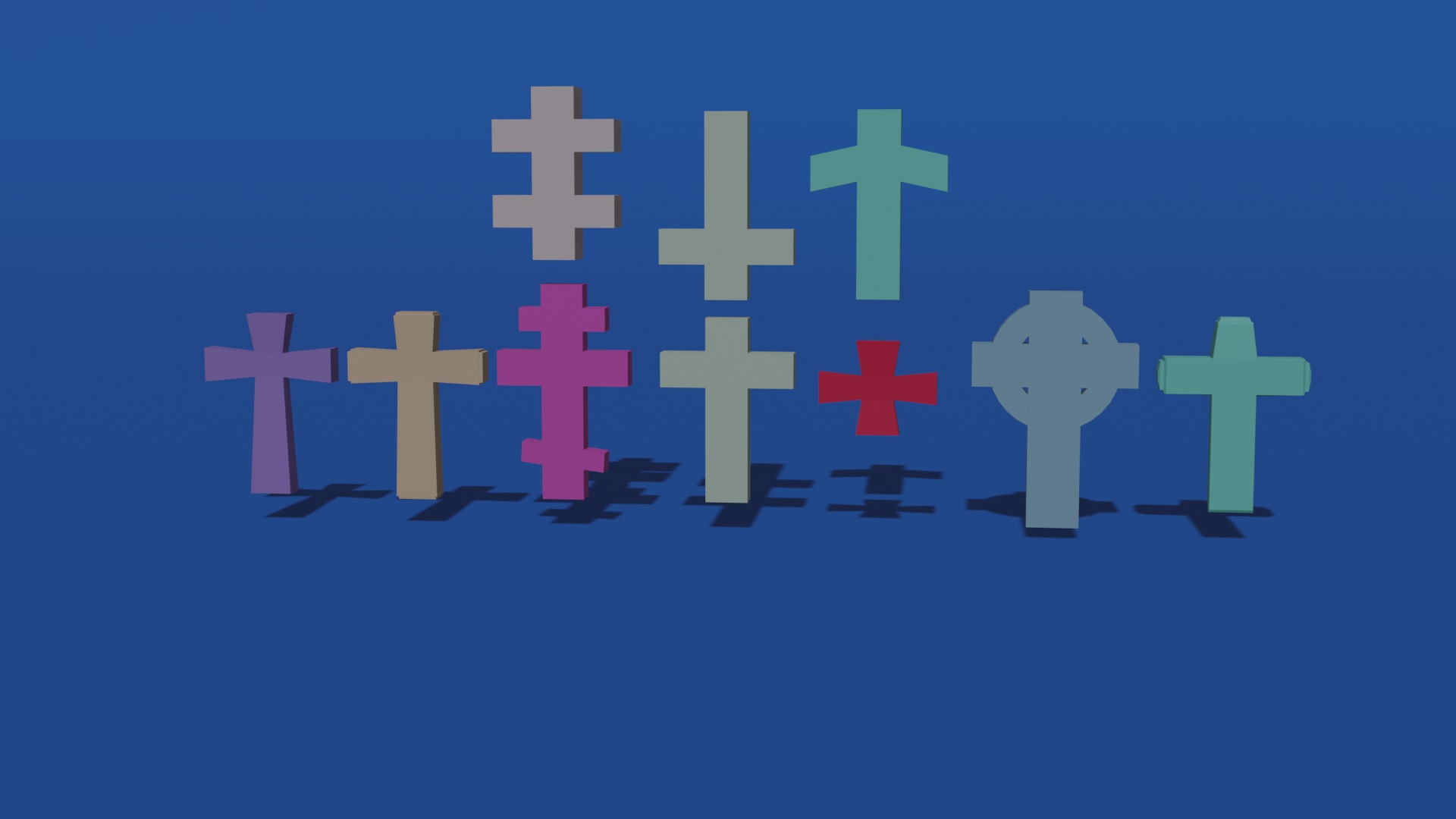 Crosses Free low-poly 3D model_2