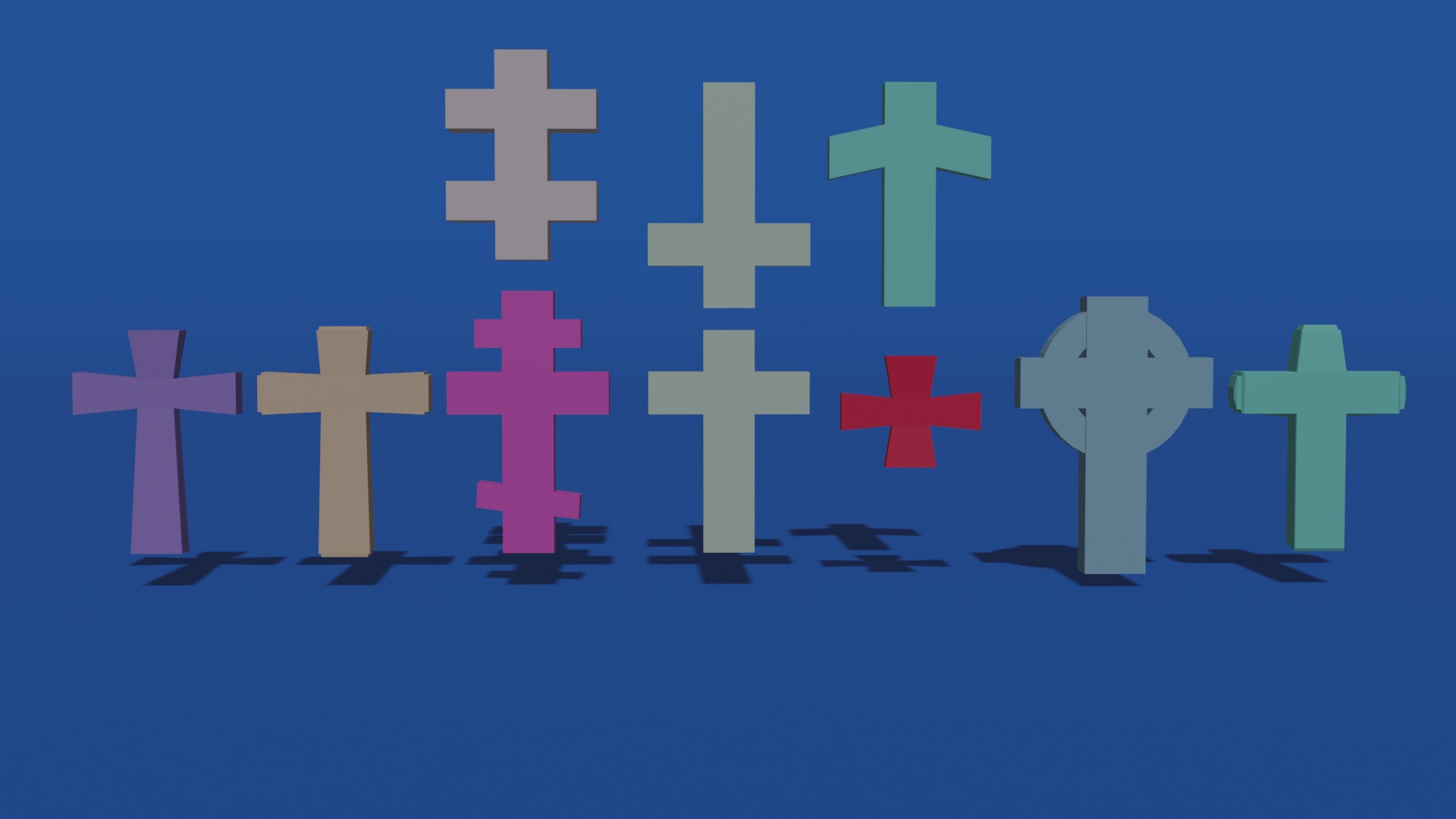 Crosses Free low-poly 3D model_1