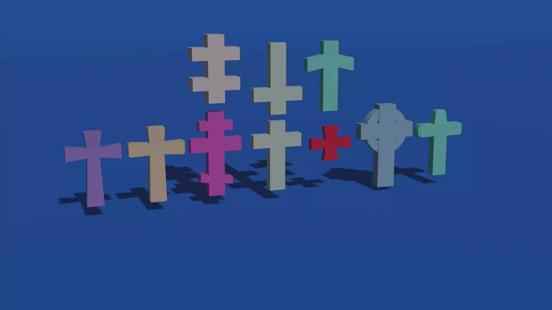 Crosses Free low-poly 3D model_0
