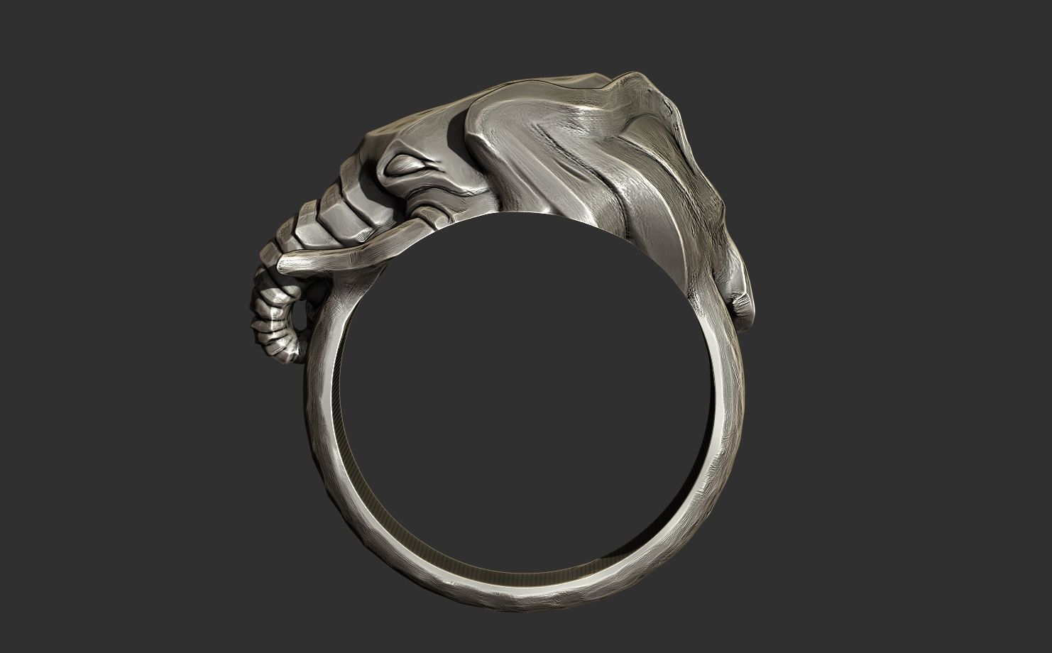Elephant Head Ring 3D print model_1