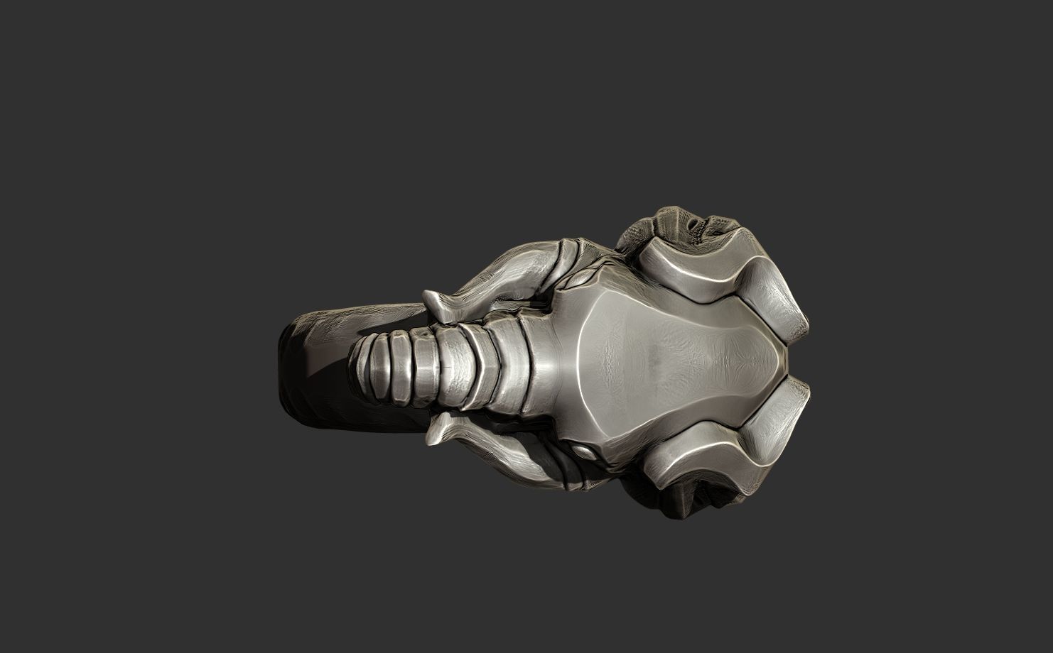Elephant Head Ring 3D print model_2